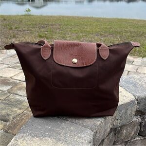 Small Longchamp brown Le Pliage brown bag